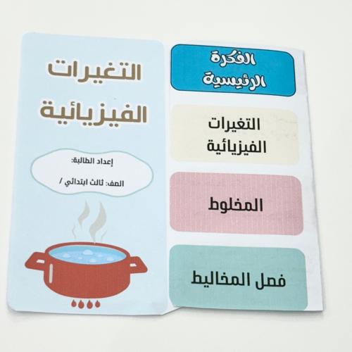 مطوية التغيرات الفيزيائية- علوم ثالث ابتدائي