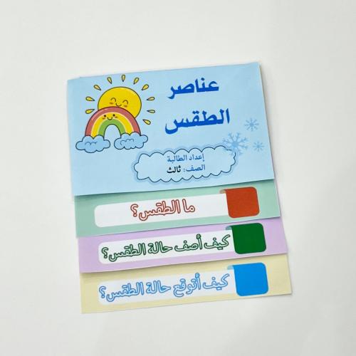 مطوية عناصر الطقس- علوم ثالث ابتدائي
