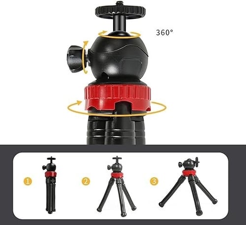 حامل ثلاثي أخطبوط صغير مرن مع عصا سيلفي وجهاز تحكم...