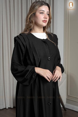 عباية كلوش ثلات خطوط كم مطاط - لتين