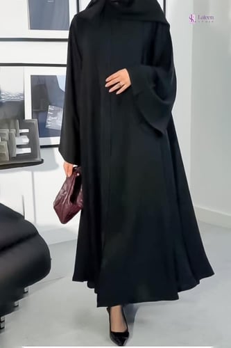 عباية سادة عملية عصرية بقصة واسعة ومريحة - لتين ست...