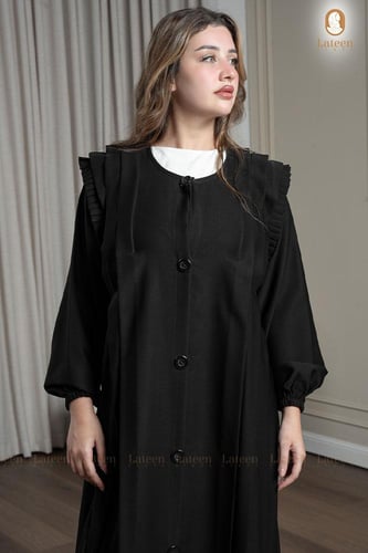 عباية كلوش ثلات خطوط كم مطاط - لتين