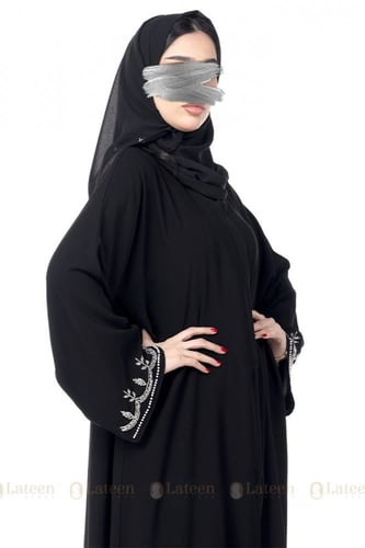 عباية ملكي مزينه شك ف الاكمام - لتين