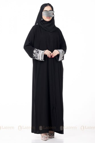 عباية رسميه مزينه تطريز ف الكم - لتين