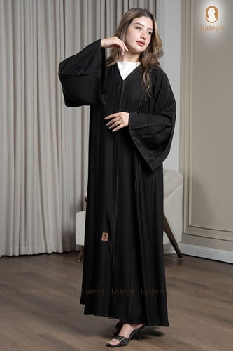 عباية كلوش عملية مميزة بكسرات- لتين