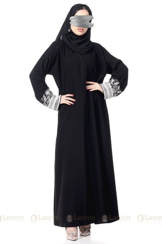 عباية رسميه مزينه تطريز ف الكم - لتين