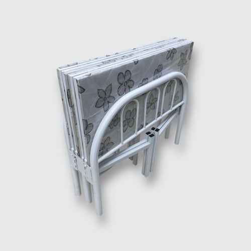 سرير حديد قابل للطي ( قاعدة خشب )