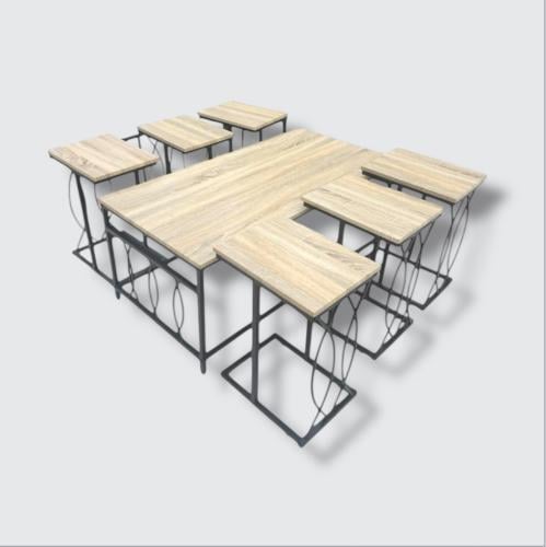 طقم طاولات خدمة مستطيل 1+6