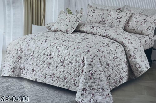 مفرش مضغوط مطرز نفر / نفر ونص