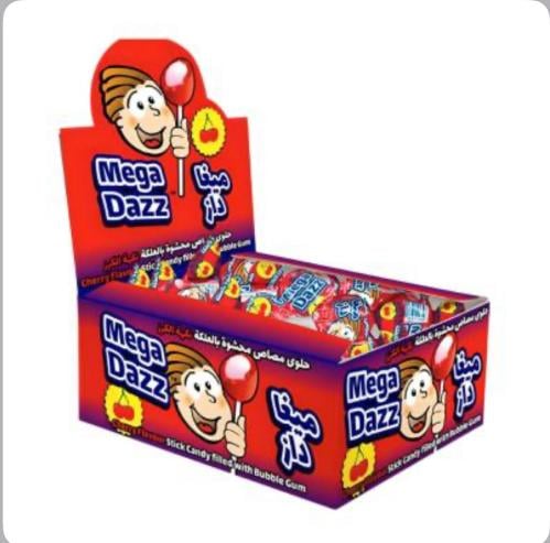 حلوى مصاص محشوة بالعلكه نكهة الكرز(80 قطعة )