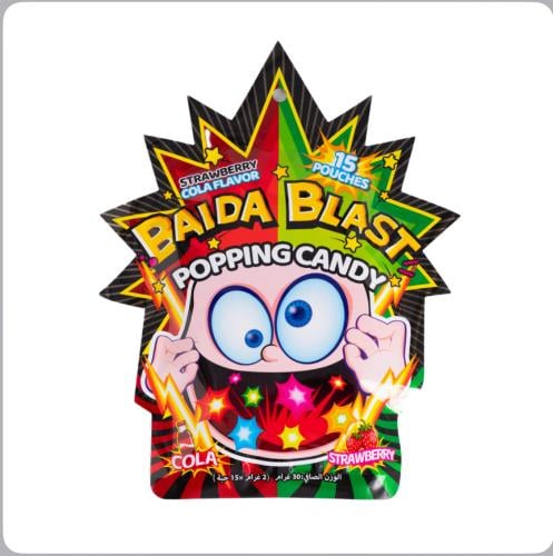 بايدا بلاست حلوى مفرقعة بنكهة الكولا والفراولة 15g