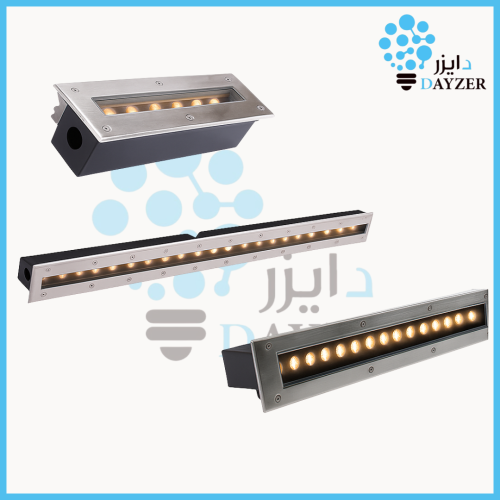 إنارة أرضية دفن مستطيلة LED خارجية – ألومنيوم