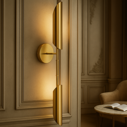ابليك جداري ذهبي بتصميم مزدوج مائل