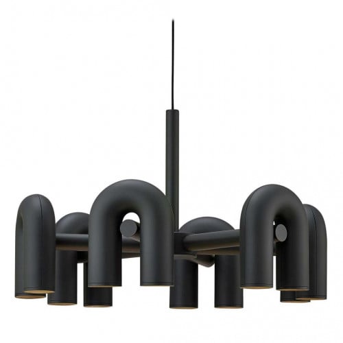 ثريا مودرن أنبوبية من الألمنيوم – أسود | Arcum Noi...