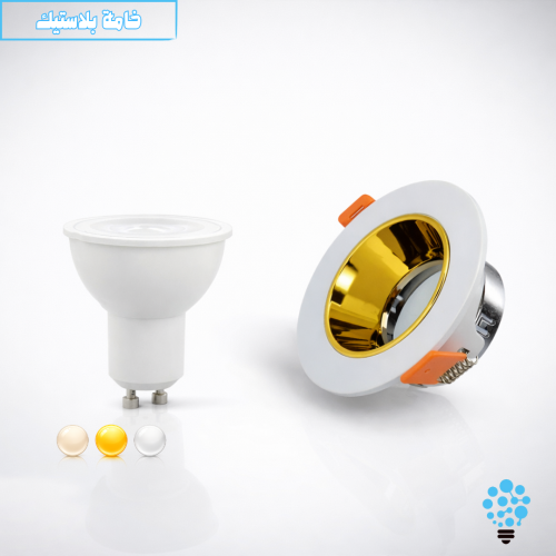 اطار سبوت دائري مانع للتوهج – بلاستيك + لمبة GU10...