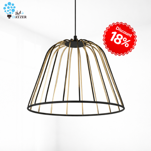 علاقي معدني هرمي بإضاءة LED – أسود