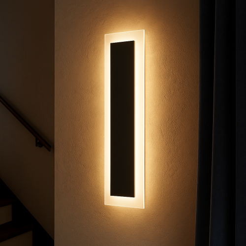 إضاءة جدارية لينير 30 سم – إضاءة صفراء، تصميم مربع