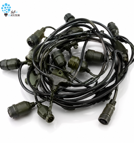 Black outdoor decoration cord 100 meters – 200 bulbs