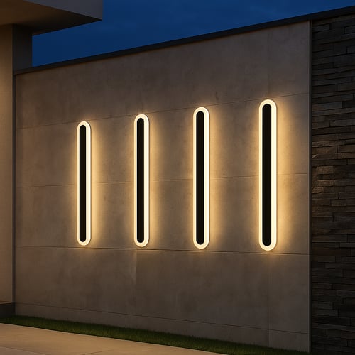 إضاءة جدارية لينير 80 سم – إضاءة صفراء، تصميم دائر...