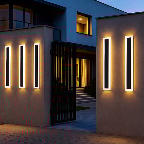 إضاءة جدارية لينير 120 سم – إضاءة صفراء، تصميم مرب...