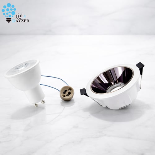 اطار سبوت لايت مفرد 7 سم + لمبة GU10 ‏7 واط CRI80...