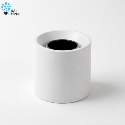 سلندر إنارة سقفي دائري لطش بلاستيك – أبيض أسود