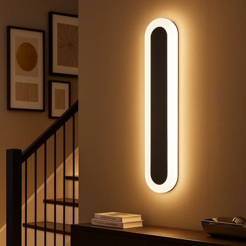 إضاءة جدارية لينير 60 سم – إضاءة صفراء، تصميم دائر...
