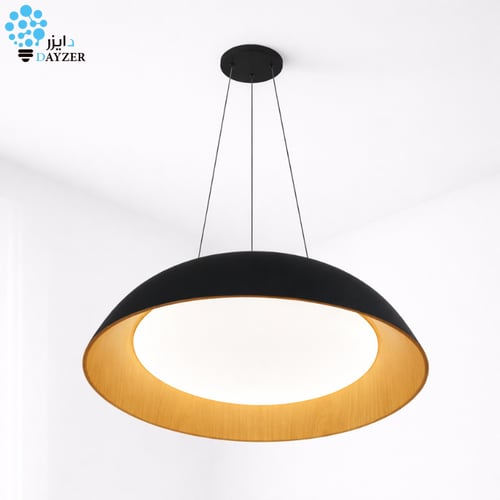 علاقي دائري أسود – اسود خشبي - ثلاثة اضاءات