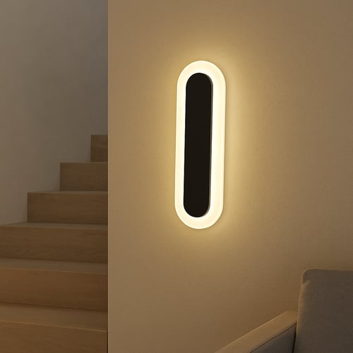 إضاءة جدارية لينير 30 سم – إضاءة صفراء، تصميم دائر...