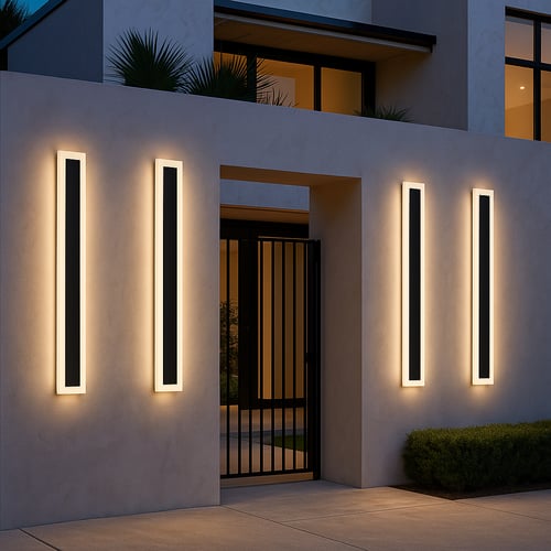 إضاءة جدارية لينير 200 سم – إضاءة صفراء، تصميم مرب...