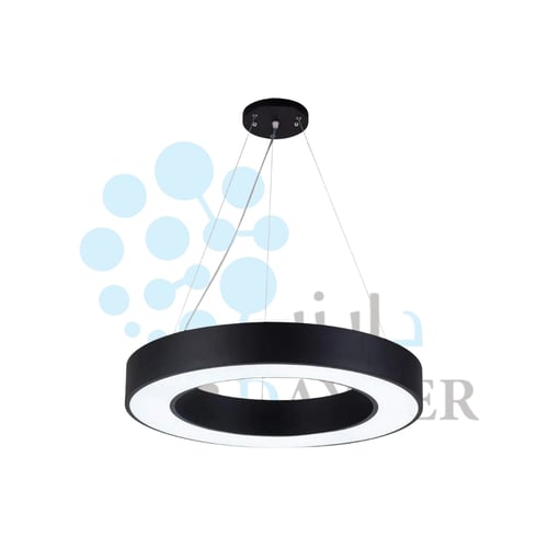 علاقي مكتبي دائري بانل 60 سم – 45 واط، إطار أسود