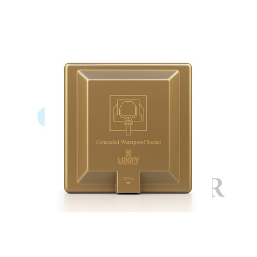 فيش 13 أمبير مخفي بغطاء حماية | LUXIFY ذهبي مطوّر