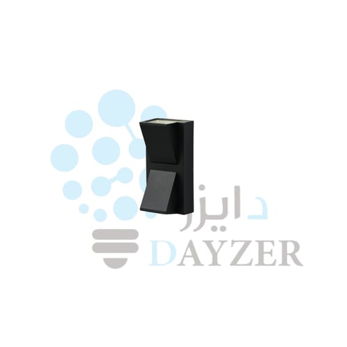 إضاءة جدارية خارجية مزدوجة – تصميم هندسي أسود