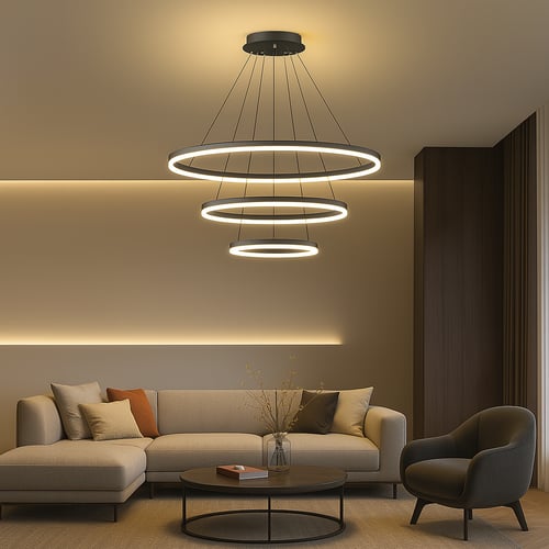 علاقي ليد دائري ثلاثي الحلقات – تصميم فاخر | Tripl...