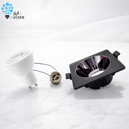 اطار سبوت لايت مفرد 7 سم + لمبة GU10 ‏7 واط CRI80...