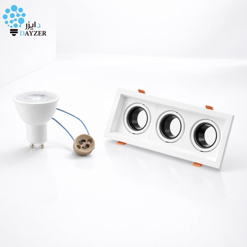 اطار سبوت لايت ثلاثي 10×30 سم + 3 لمبات GU10 ‏7 وا...