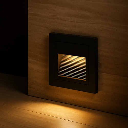 لمبة درج LED مربعة – جسم أسود | StepGlow | إضاءة ه...