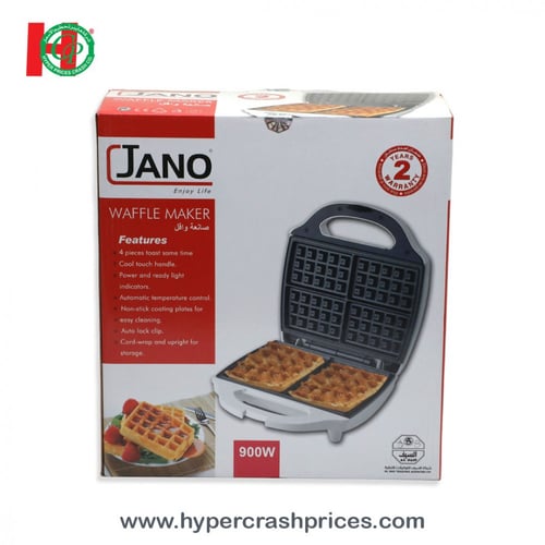 جانو ماكينة صنع الوافل الكهربائية أبيض/ أسود من ال...