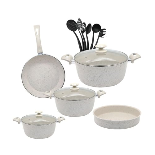 طقم أواني الطهي 14 قطعة من الجرانيت الصلب