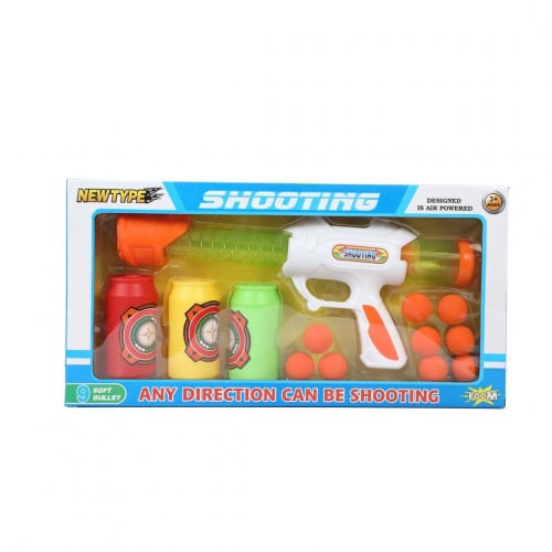 لعبة مسدس كرات بلاستيك مع كرات ناعمة تعمل بضغط اله...