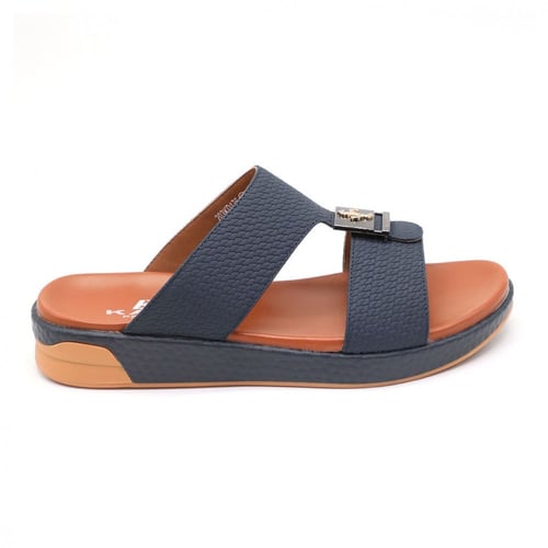 صندل خليجي مفتوح المقدمة جلد رجالي مزين بإبزيم