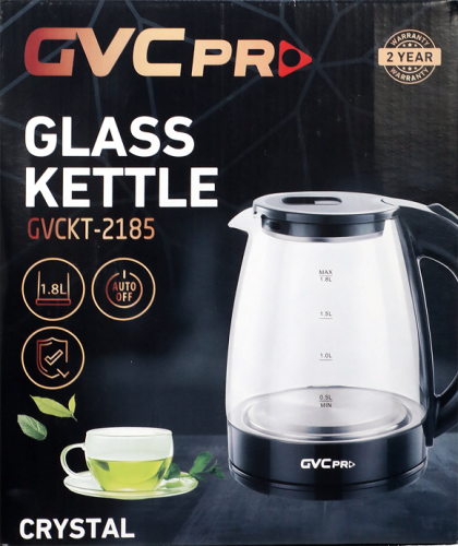 غلاية جي في سي برو زجاج 1,8 لتر قاعدة اسود GVCKT21...