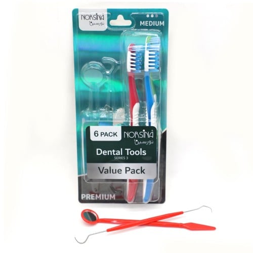 نورسينا طقم العناية بالأسنان أربع فرش متوسطة النعو...