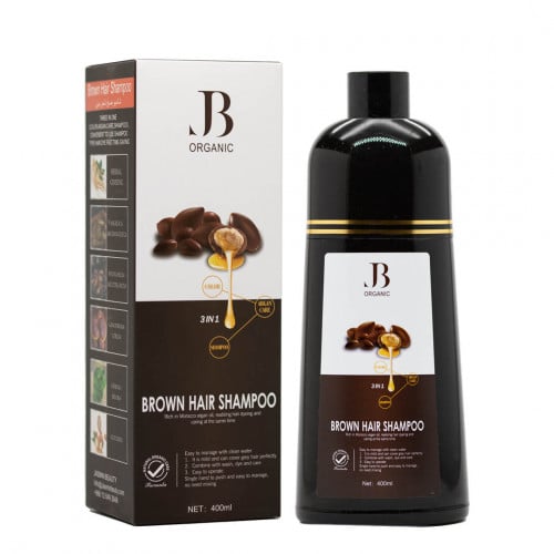 شامبو صبغة الشعر بزيت الارجان لون بني من جي بي اور...