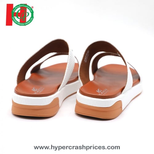 صندل خليجي مفتوح المقدمة جلد رجالي مزين بإبزيم