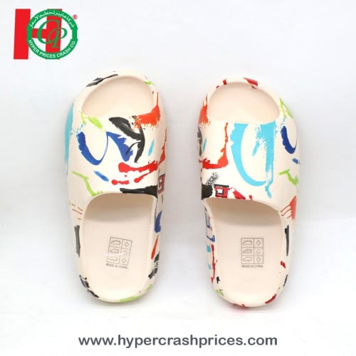 شبشب رجالي بكتابة والوان عشوائية للبحر والاستحمام