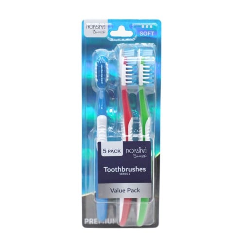 نورسينا طقم العناية بالأسنان خمس فرش ناعمة