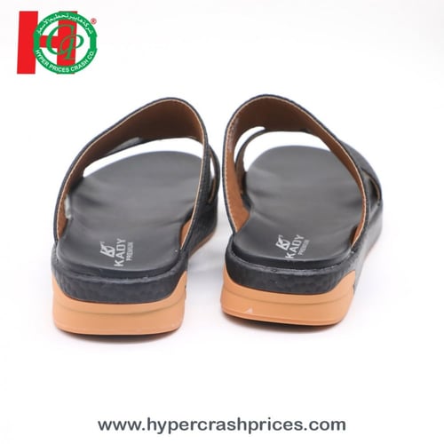 صندل خليجي مفتوح المقدمة جلد رجالي مزين بإبزيم