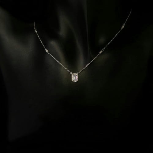 سلسلة فضة بحجر الزركون