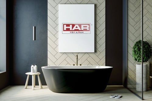 بانيو بيضاوي اسود خارجي ابيض داخلي (متوفر مقاسات)